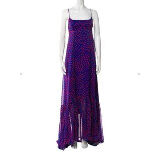 STAUD Florence Blue and Red Maxi Dress